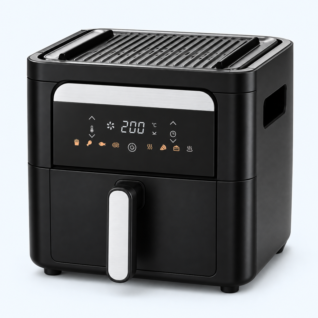 Nồi Chiên Không Dầu Kèm Vỉ Nướng 2-in-1 Mishio MK407