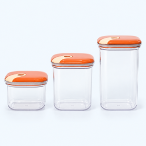 Set 3 hộp đựng thực phẩm khô (500-1000-1500ml) nhựa nguyên sinh pull box cao cấp OMADA - Model : M6933SI